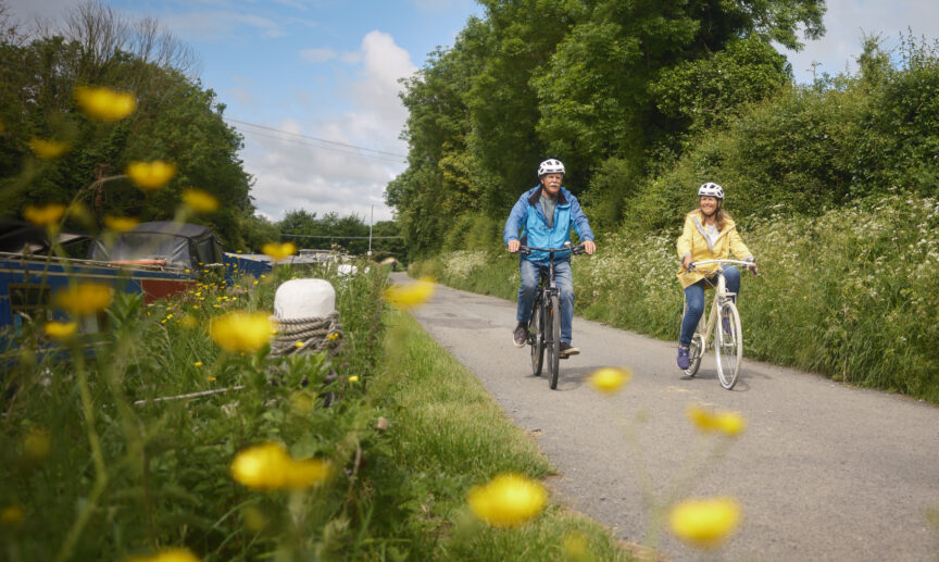 Couple Cycling Sallins Grand Canal Greenway Co Kildare master - Killashee Hotel